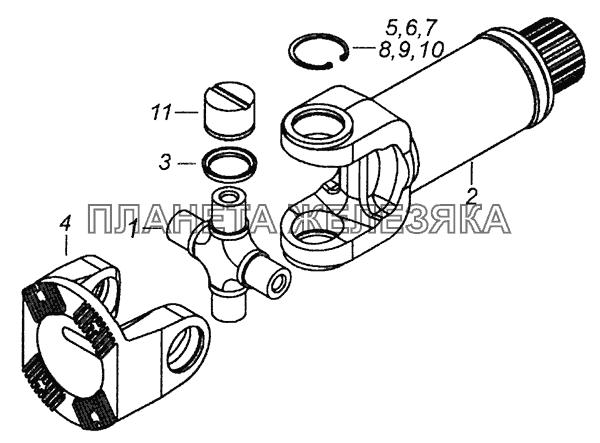 53205-2201050 Вилка скользящая с шарниром КамАЗ-4308 (Евро 4)