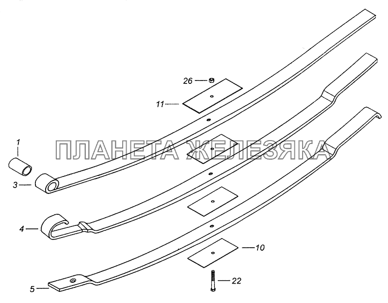 65115-2902012-15 Рессора передняя КамАЗ-4308 (Евро 4)