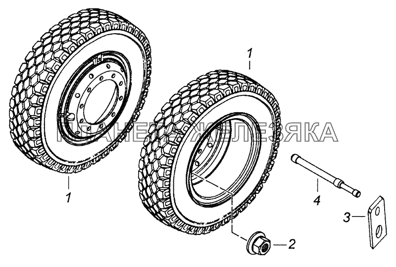4308-3101703 Установка сдвоенных колес КамАЗ-4308 (Евро 4)