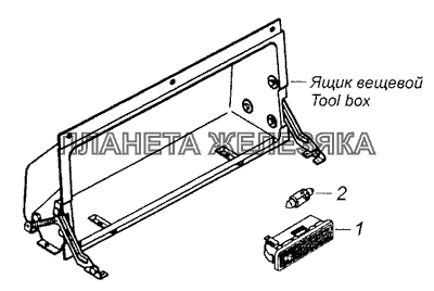 53205-3714003 Установка плафона освещения вещевого ящика КамАЗ-4308 (Евро 3)