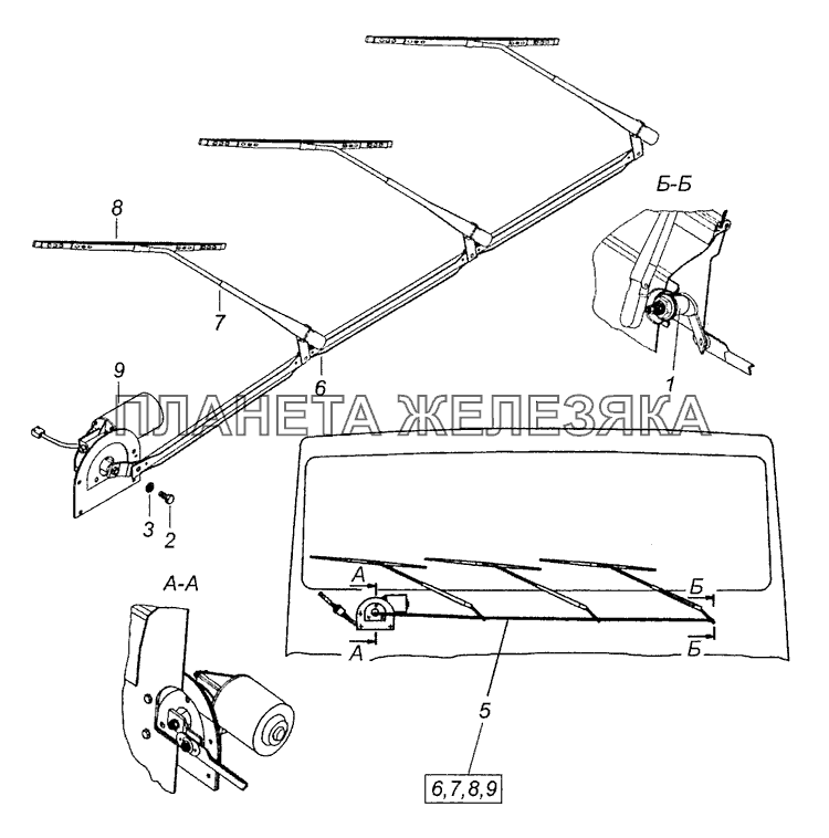 6520-5205001 Установка стеклоочистителя КамАЗ-4308 (Евро 3)