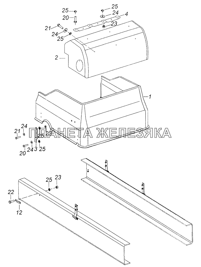 4308-5614200-40 Установка шумоизоляционных экранов двигателя КамАЗ-4308 (Евро 3)