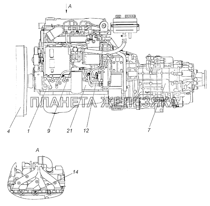 4308-1000253-30 Агрегат силовой, укомплектованный для установки на автомобиль КамАЗ-4308 (Евро 3)