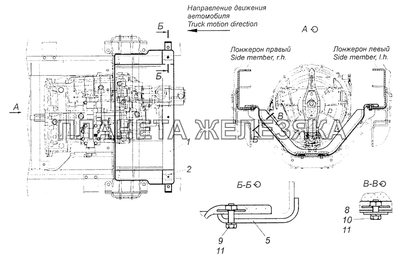 4308-1580004-10 Установка шумоизоляционного экрана нижнего КПП КамАЗ-4308 (Евро 3)