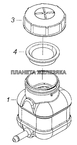 5320-1602560 Бачок главного цилиндра привода сцепления КамАЗ-4308 (Евро 3)