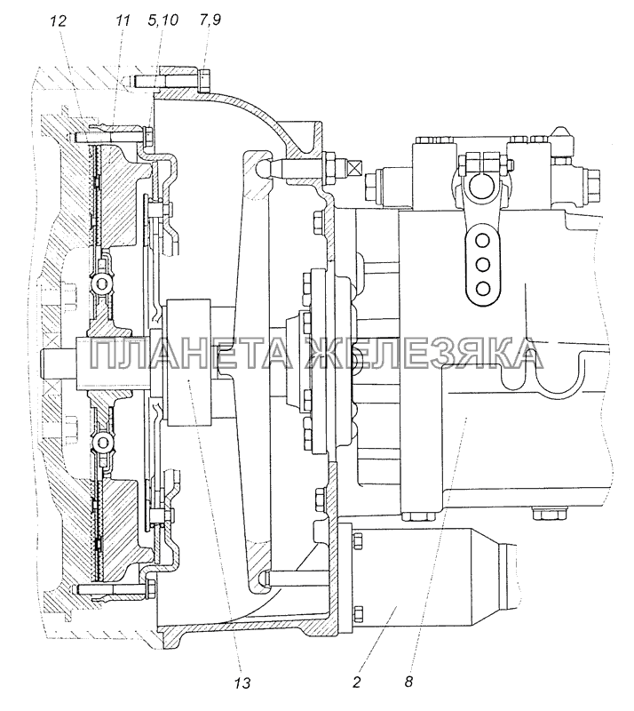 4308-1600010-60 Установка сцепления и коробки передач КамАЗ-4308 (Евро 3)