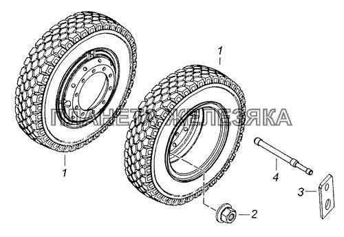 4308-3101703 Установка сдвоенных колес КамАЗ-4308 (Евро 3)
