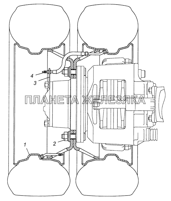 Установка сдвоенных колес 4308-3101703 КамАЗ-4308