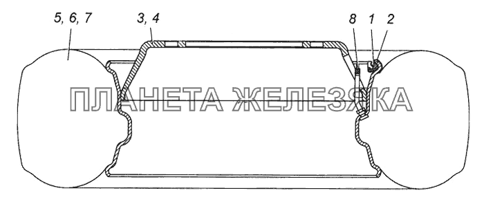 Колесо 6,75x19,5 с шиной в сборе 4308-3101711 КамАЗ-4308