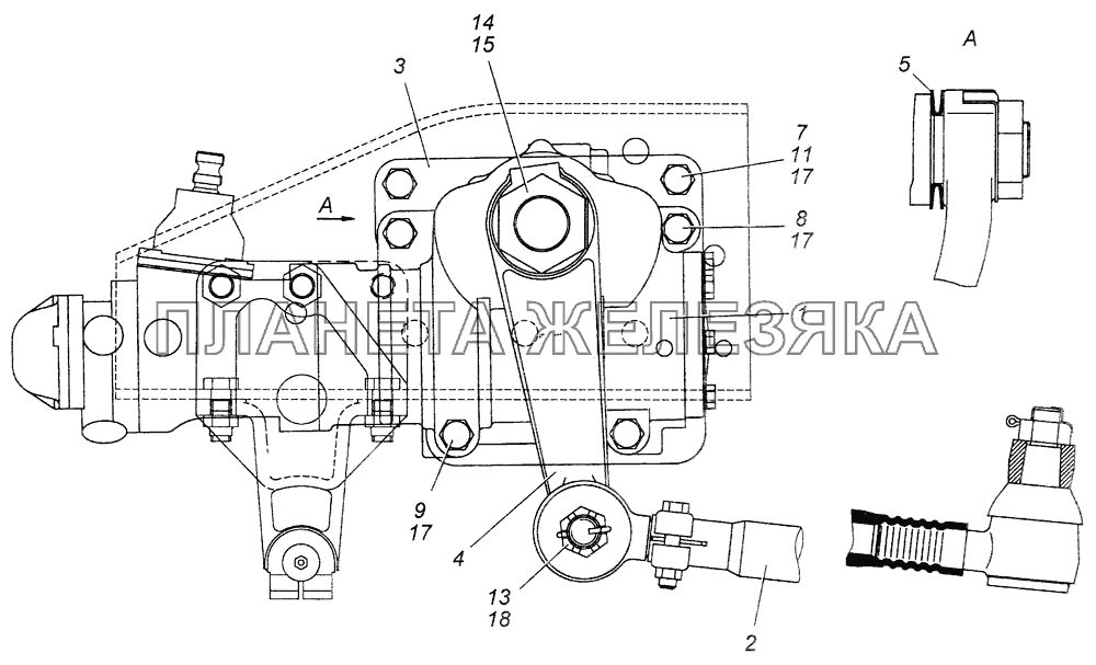 Установка рулевого механизма 4308-3400012-10 КамАЗ-4308