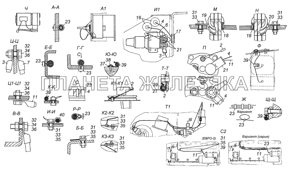 Установка проводов на шасси Э4308-3724005 КамАЗ-4308