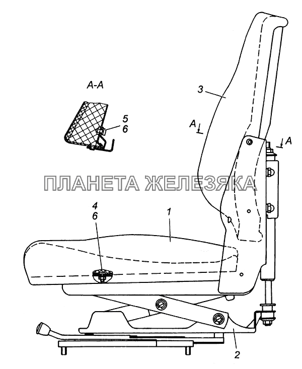 Сиденье водителя в сборе 53205-6800010 КамАЗ-4308