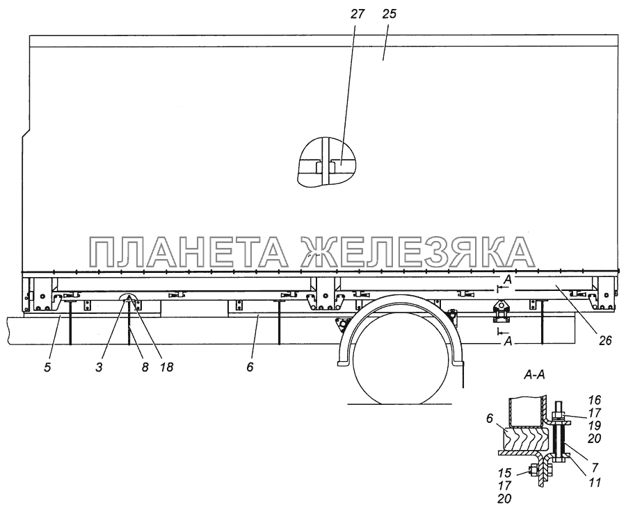 Установка платформы 4308-8500008-70 КамАЗ-4308