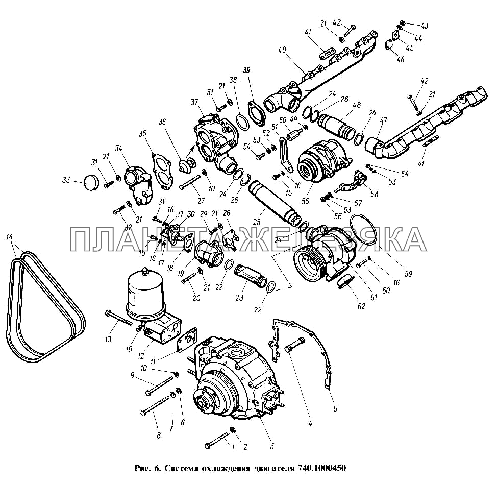 Система охлаждения двигателя КамАЗ-4310