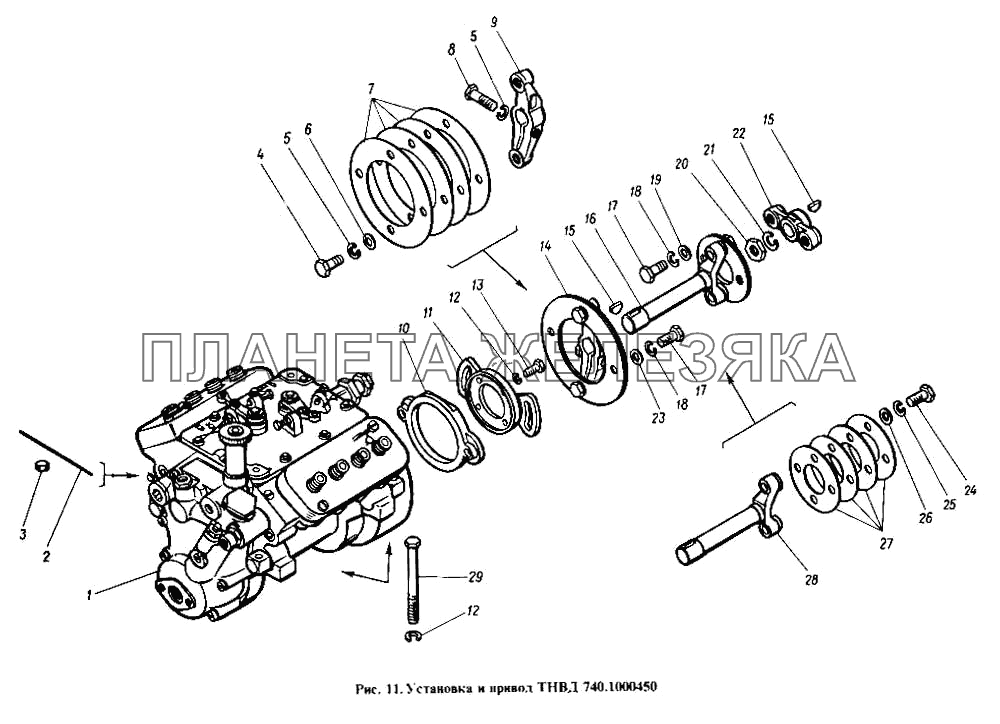 Установка и привод ТНВД КамАЗ-4310