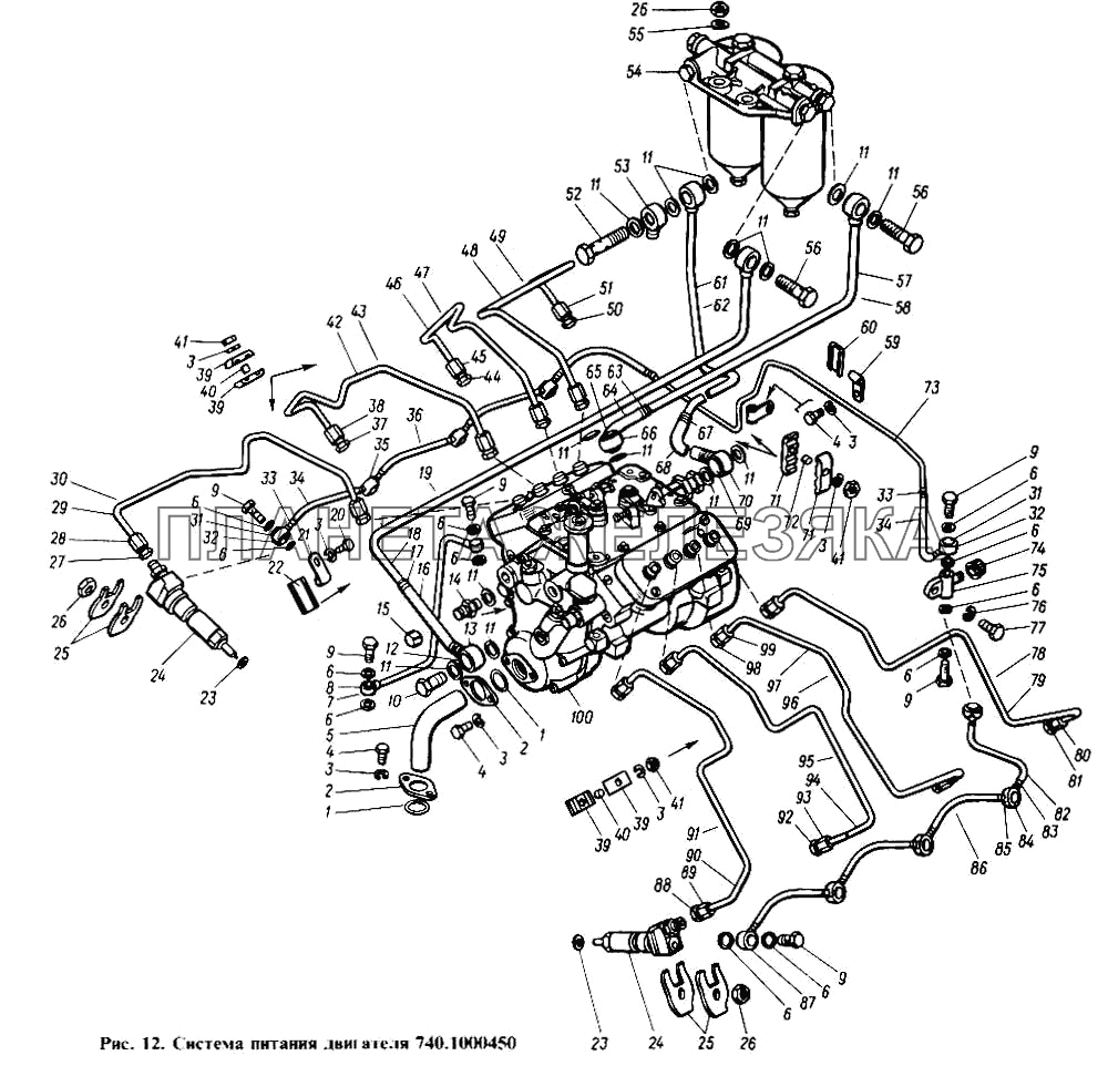 Система питания двигателя КамАЗ-4310