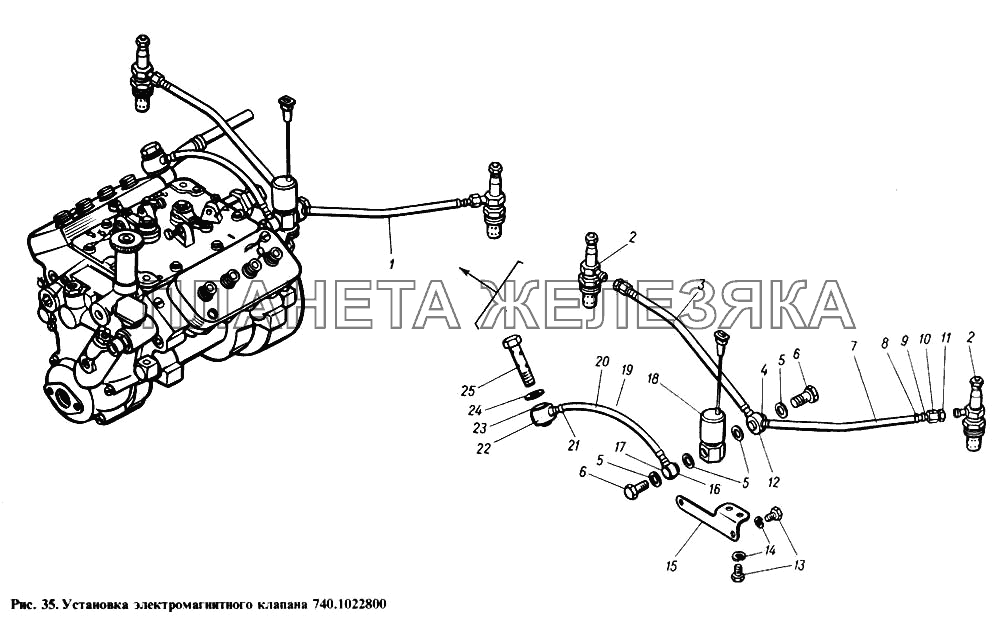 Установка электромагнитного клапана КамАЗ-4310