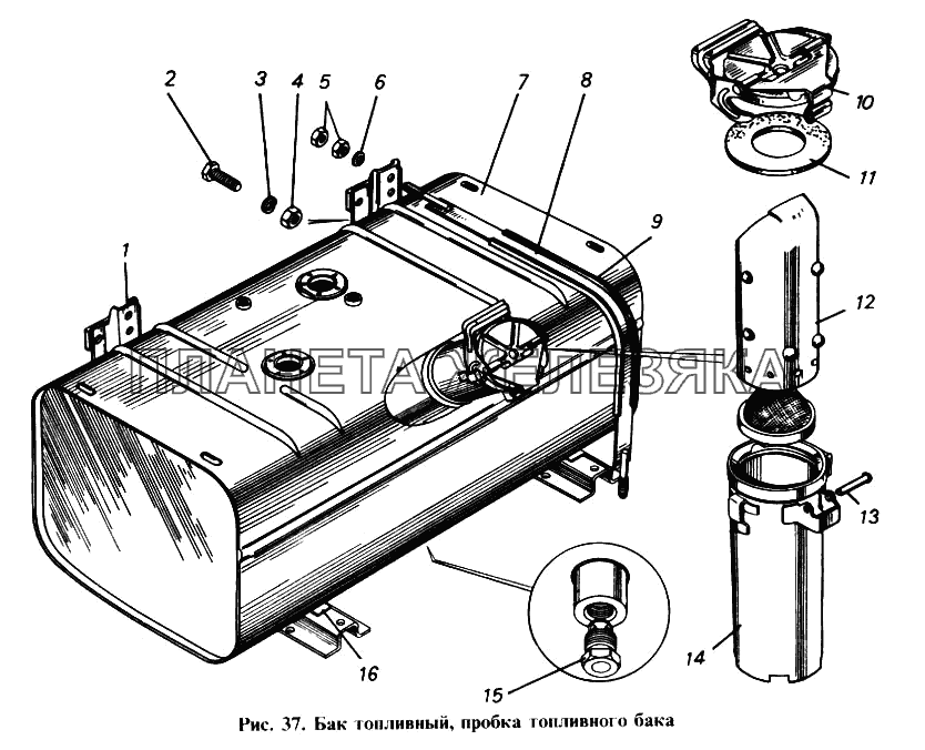 Бак топливный, пробка топливного бака КамАЗ-4310