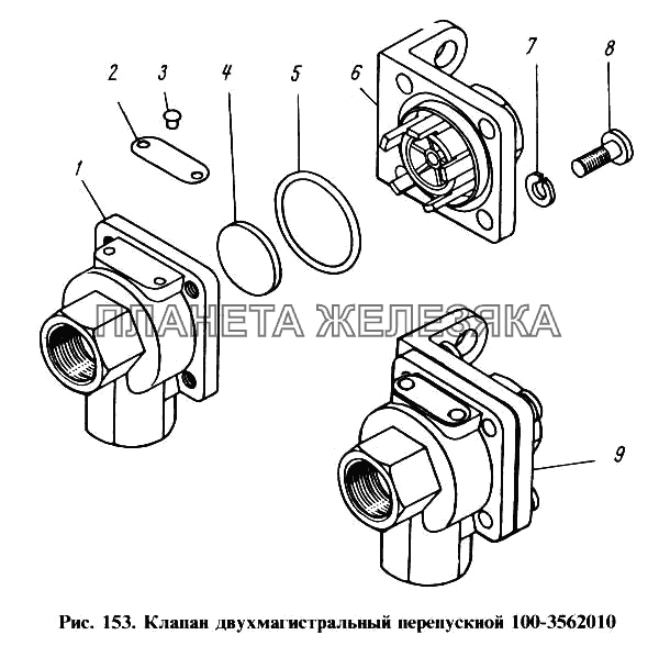 Клапан двухмагистральный перепускной КамАЗ-4310