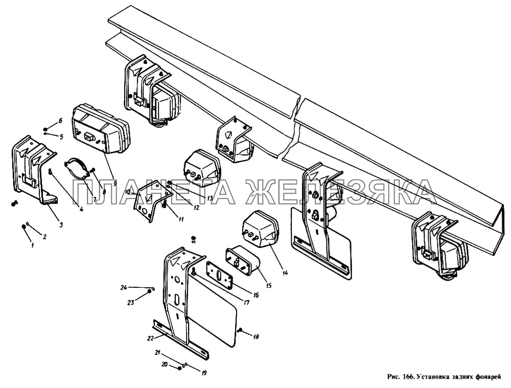Установка задних фонарей КамАЗ-4310