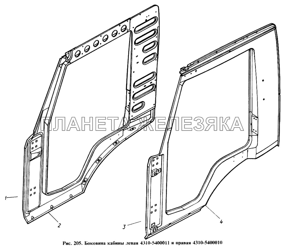 Боковина кабины левая и правая КамАЗ-4310