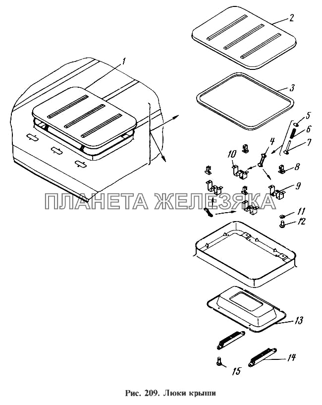 Люки крыши КамАЗ-4310
