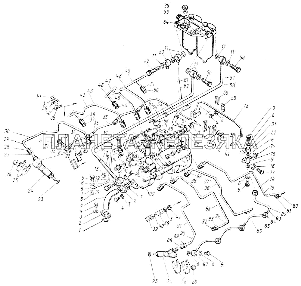 Система питания двигателя КамАЗ-43101