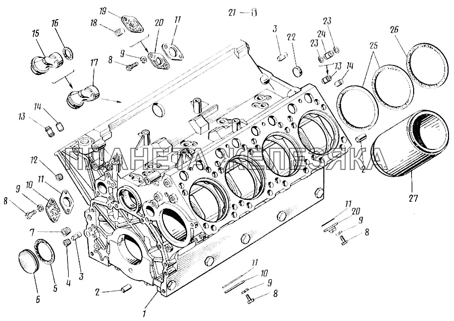 Блок цилиндров КамАЗ-43101