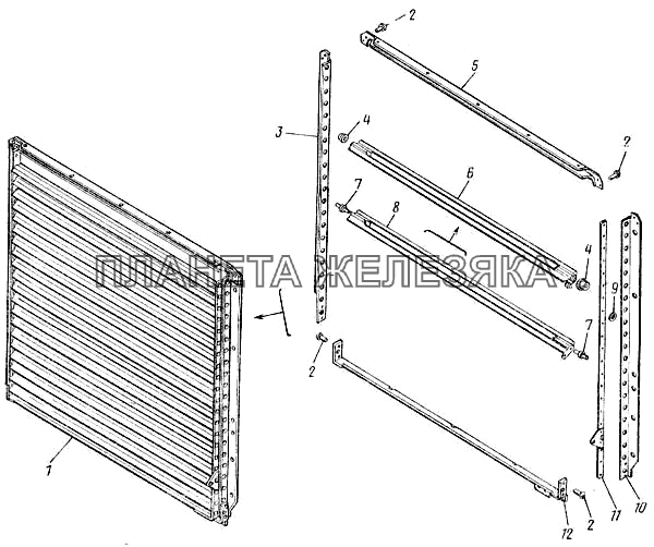 Жалюзи радиатора 5320-1310110 КамАЗ-43101