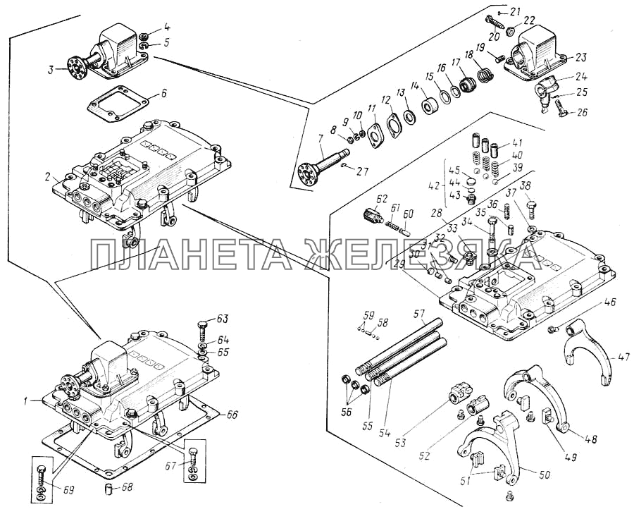 Механизм переключения передач КамАЗ-43101