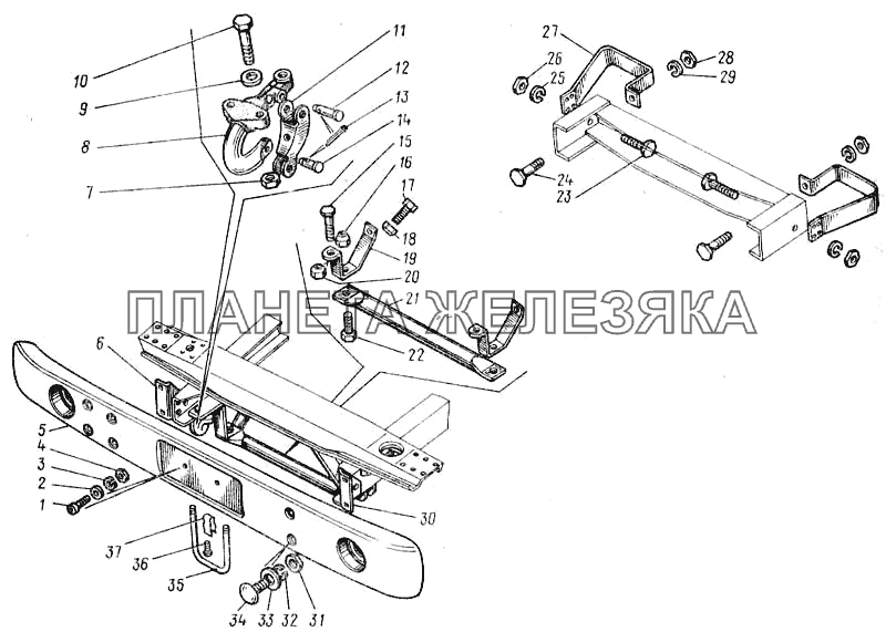 Буфер передний 4310-2803010 и буфер задний 4310-2804015 КамАЗ-43101