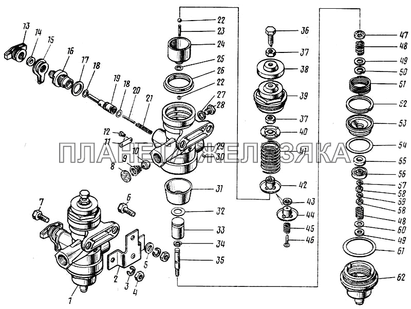 Регулятор давления пневмотормозов 100-3512010 КамАЗ-43101 Регулятор давления пневмотормозов 100-3512010 КамАЗ-43101