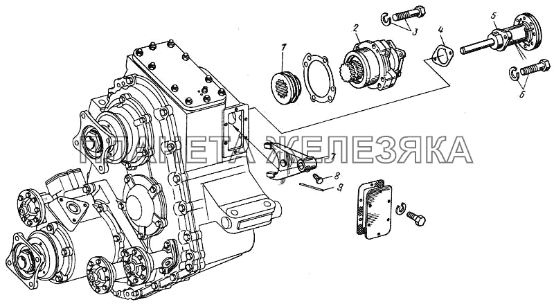 Установка коробки отбора мощности 4310-1800020 КамАЗ-43101