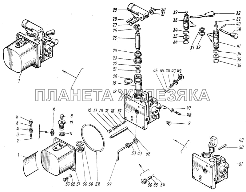 Насос опрокидывающего механизма кабины и запасного колеса 4310-5004010 КамАЗ-43101