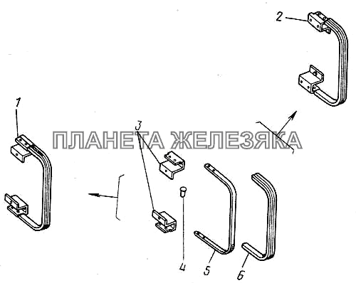 Ручка входная левая 5320-8202201, правая 5320-8202200 КамАЗ-43101 Ручка входная левая 5320-8202201, правая 5320-8202200 КамАЗ-43101