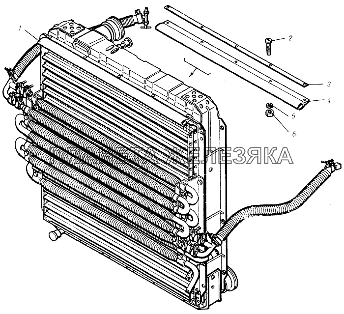 Установка уплотнителей радиатора КамАЗ-4310 (каталог 2004 г)