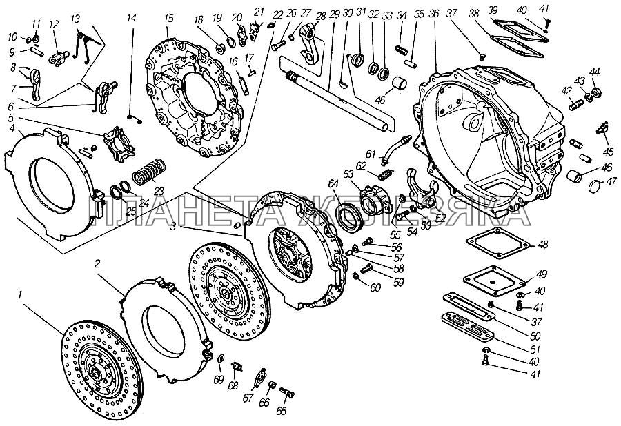 Сцепление КамАЗ-4310 (каталог 2004 г)