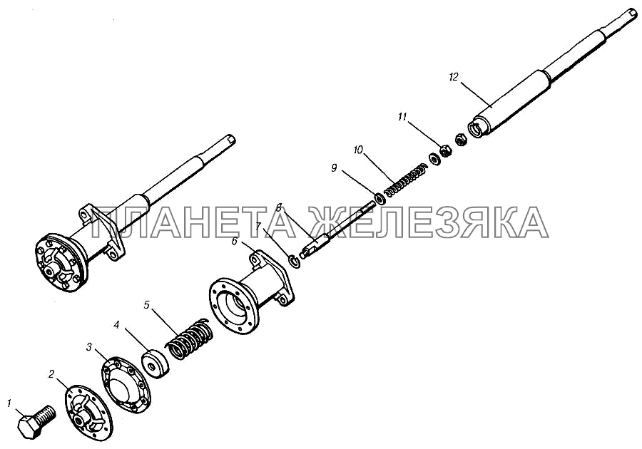 Механизм включения высшей передачи раздаточной коробки КамАЗ-4310 (каталог 2004 г)