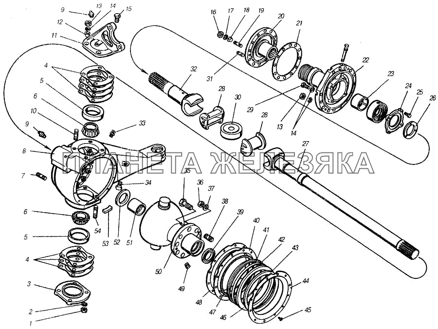 Кулак поворотный переднего моста правый КамАЗ-4310 (каталог 2004 г)