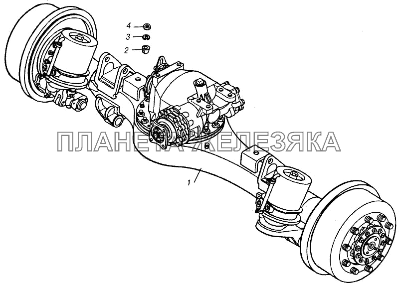 Мост задний в сборе КамАЗ-4310 (каталог 2004 г)