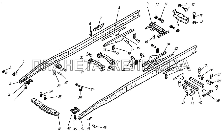 Рама в сборе КамАЗ-4310 (каталог 2004 г)