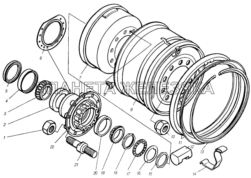 Колеса, ступицы колес КамАЗ-4310 (каталог 2004 г)