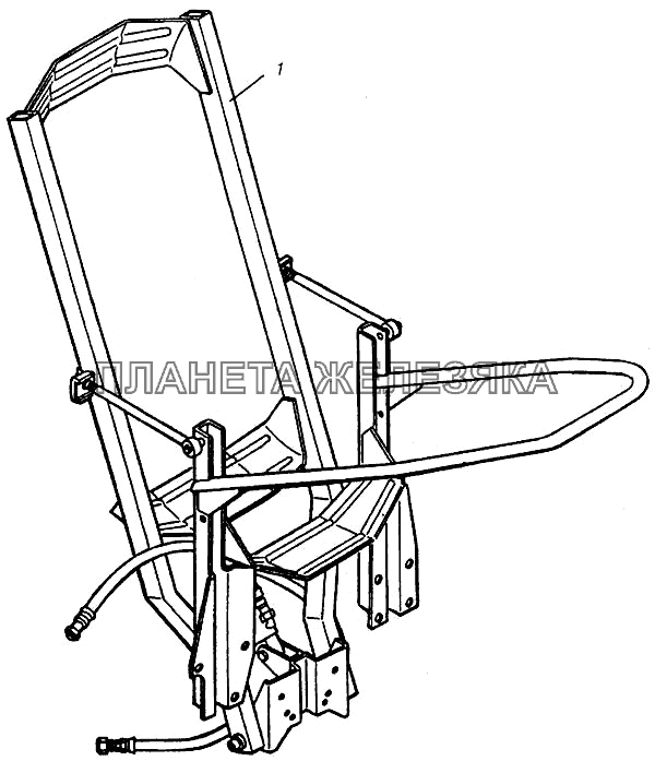 Установка держателя запасного колеса КамАЗ-4310 (каталог 2004 г)
