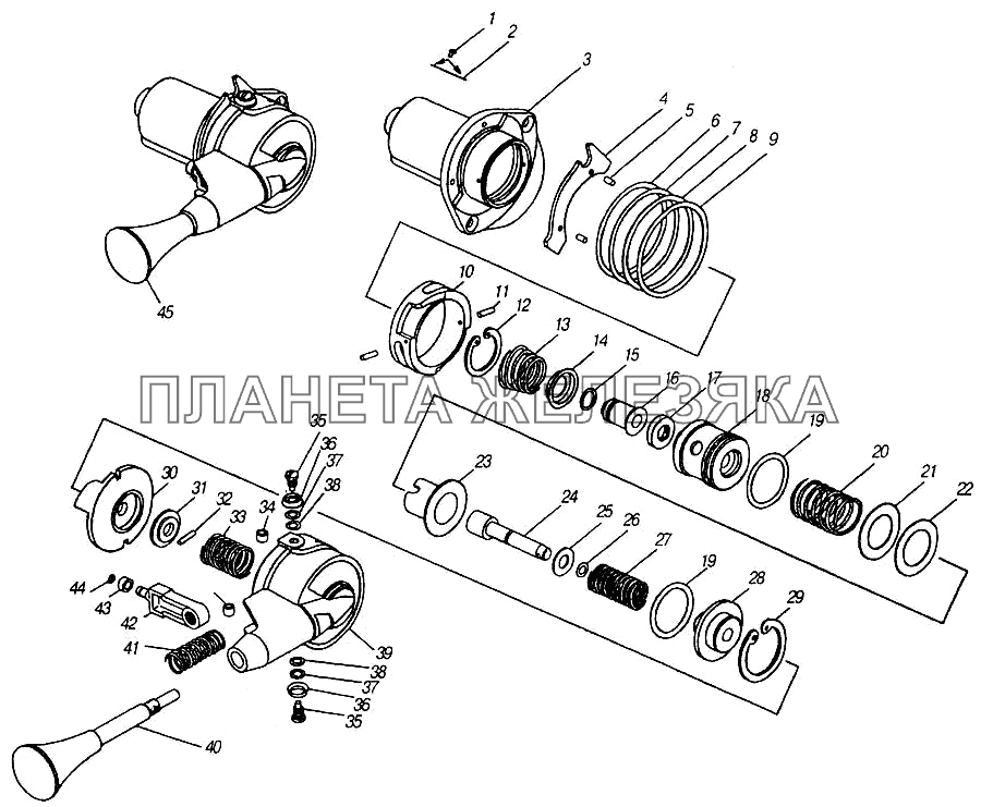 Кран тормозной обратного действия с ручным управлением в сборе КамАЗ-4310 (каталог 2004 г)