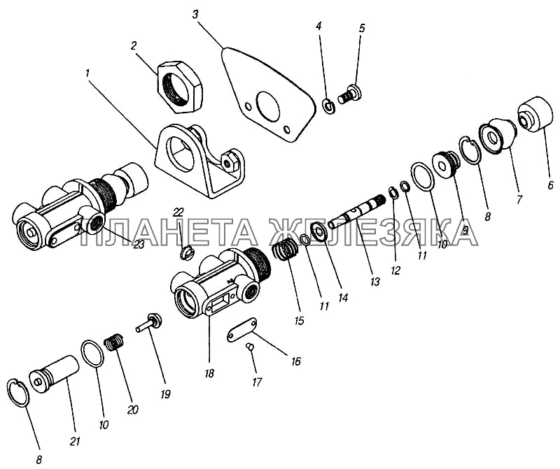 Кран аварийного растормаживания стояночного тормоза КамАЗ-4310 (каталог 2004 г)
