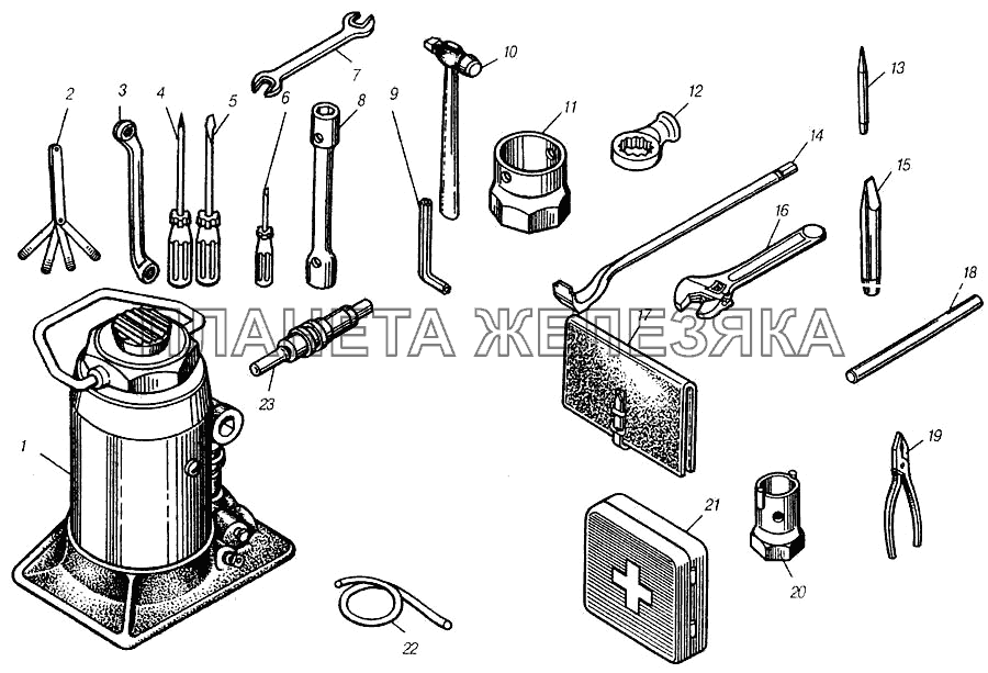 Инструмент водителя и принадлежности КамАЗ-4310 (каталог 2004 г)
