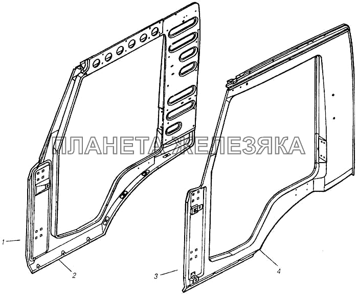 Боковина кабины левая и правая КамАЗ-4310 (каталог 2004 г)