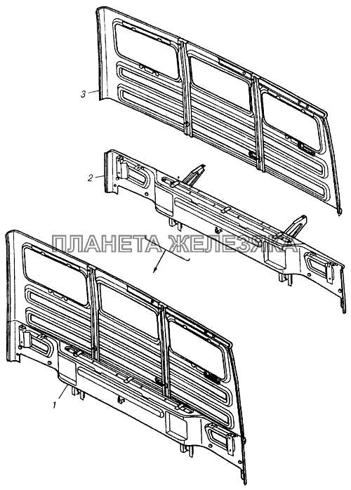 Задок кабины КамАЗ-4310 (каталог 2004 г)
