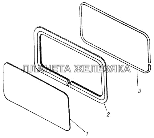 Окно задка КамАЗ-4310 (каталог 2004 г)