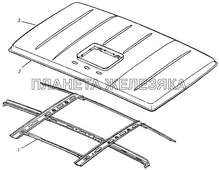 Крыша кабины КамАЗ-4310 (каталог 2004 г)